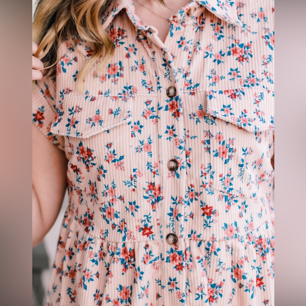 Women’s Floral Corduroy Dress